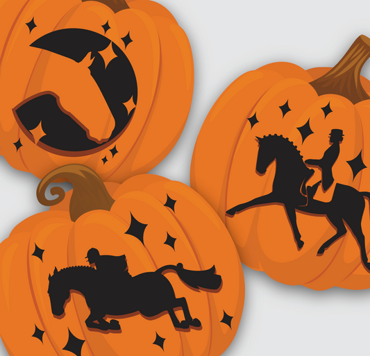 Free Pumkin Carving Templates ⚡ Horse + Jumper + Dressage