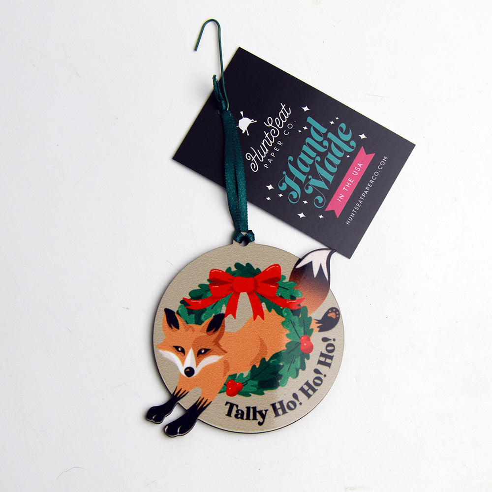 Tally Ho! Ho! Ho! Holiday Fox Ornament