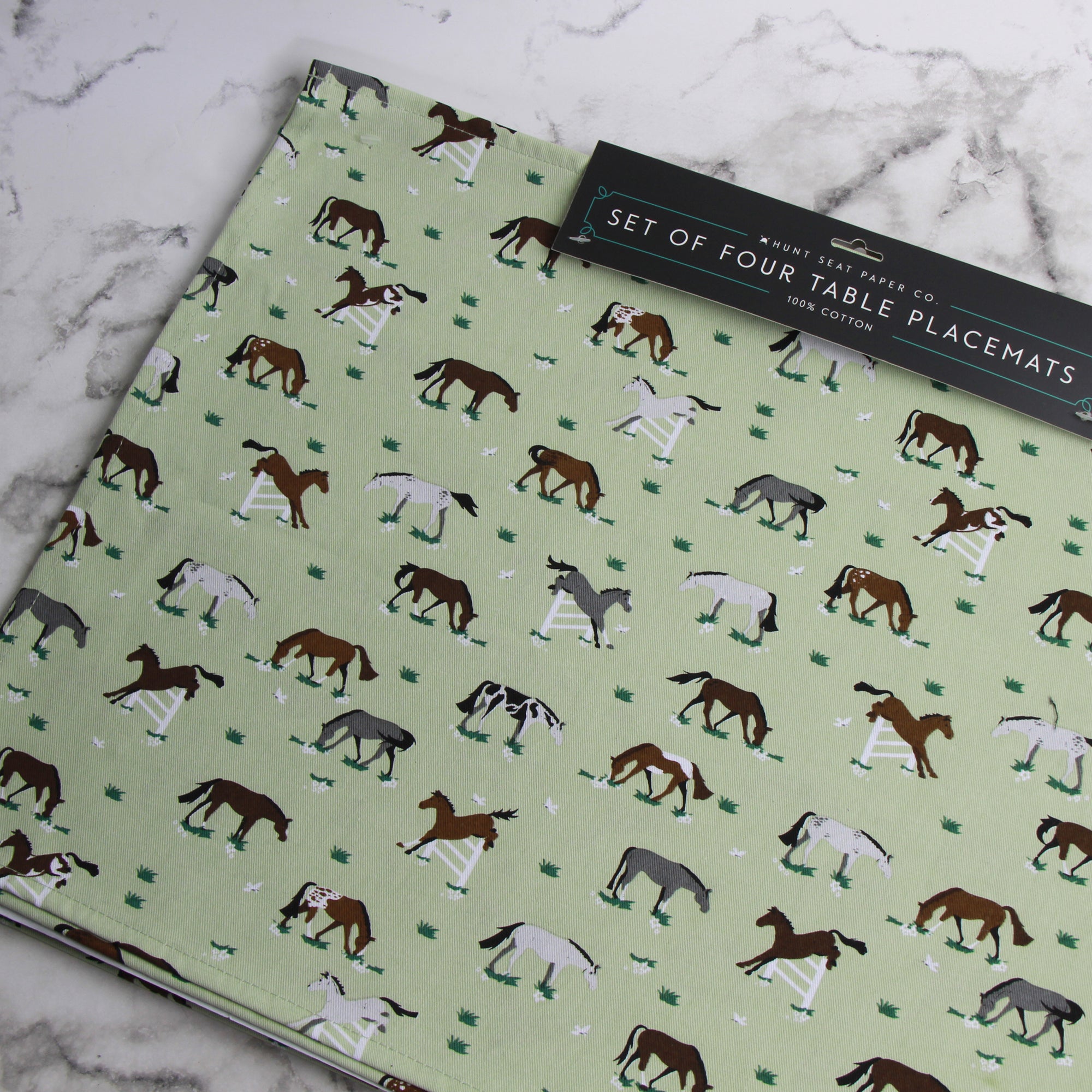 Decotex Horses Theme Placemat Set (4 Pieces) Or Matching Table Runner