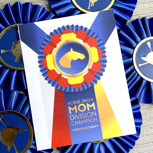 Horse show mom, equestrian mothers day greeting card