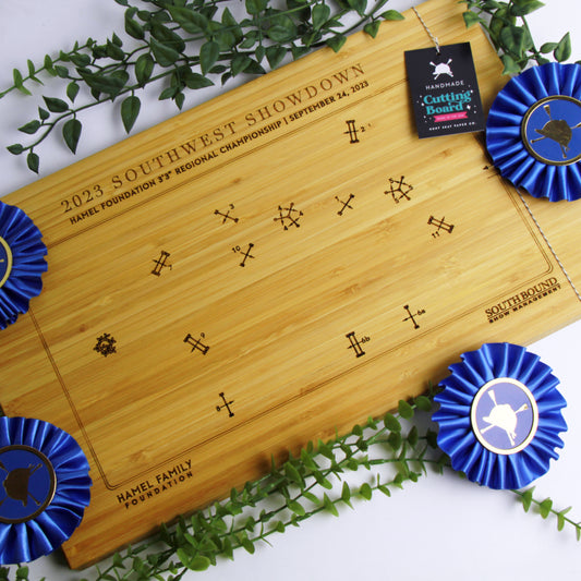 Custom engraved cutting boards for horse show prizes, year end awards and equestrian fundraisers. Unique and affordable custom products for your next horse show champions.
