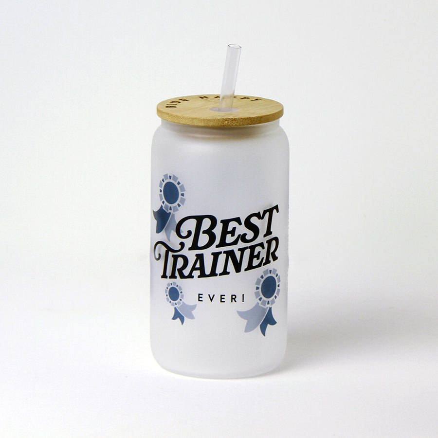 Best Trainer Glass Tumbler with Bamboo Lid and Straw