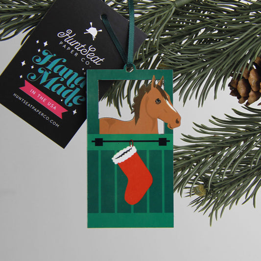 Chestnut Horse Barn Door Ornament