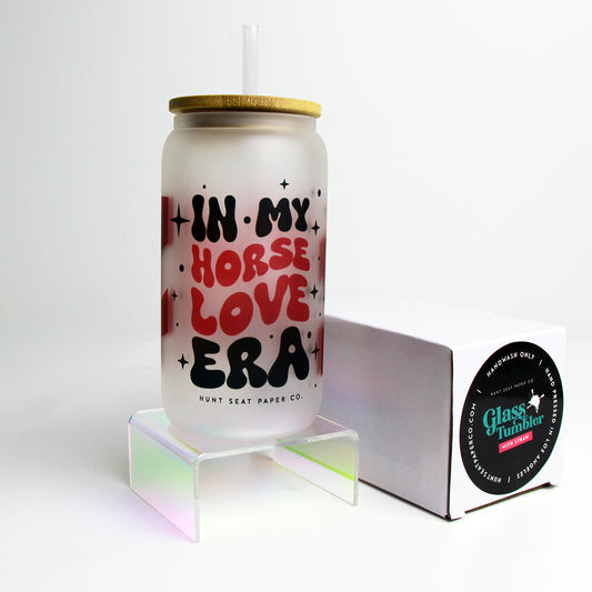 In My Horse Love Era Glass Tumbler with Bamboo Lid and Straw