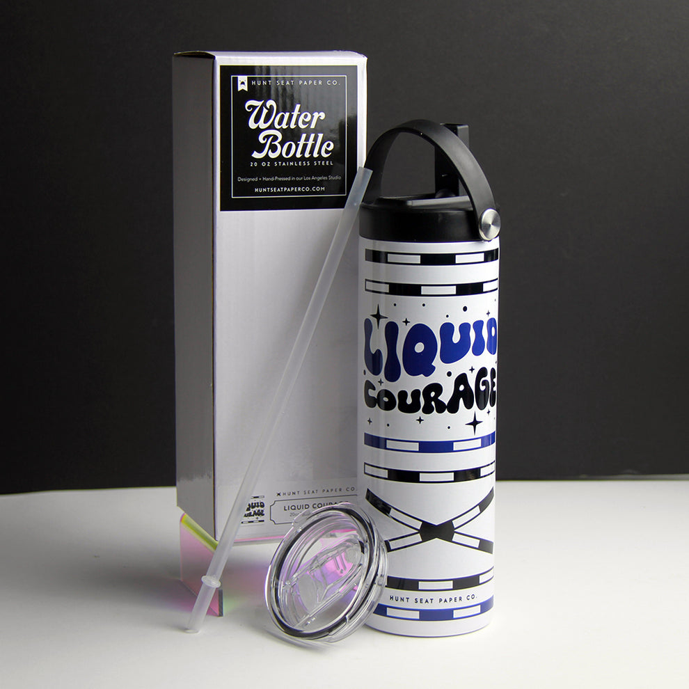 Liquid Courage Stainless Steel Water Bottle – Hunt Seat Paper Co.