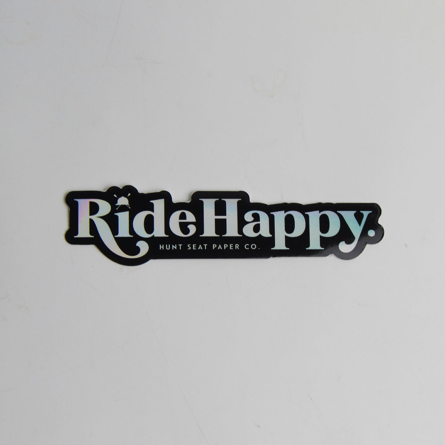 Ride Happy Holographic Sticker