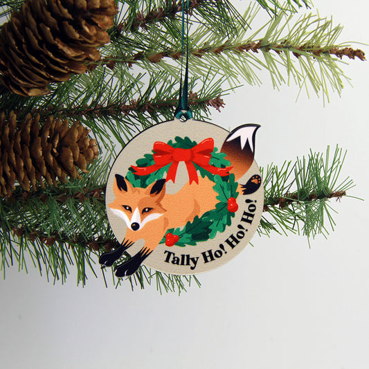 Tally Ho! Ho! Ho! Holiday Fox Ornament