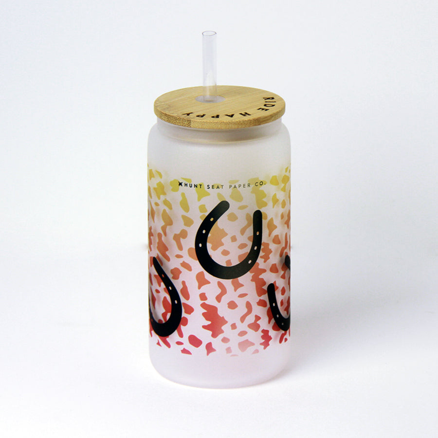 Wild Side Glass Tumbler with Bamboo Lid and Straw