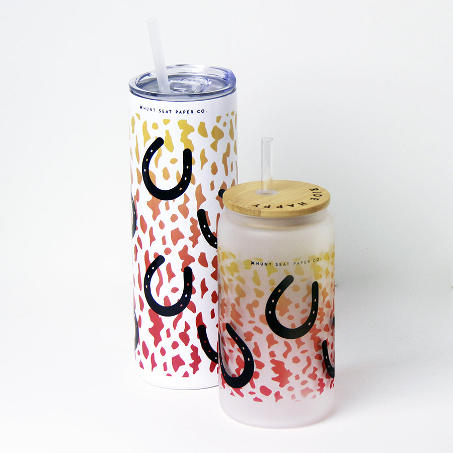 Wild Side Glass Tumbler with Bamboo Lid and Straw