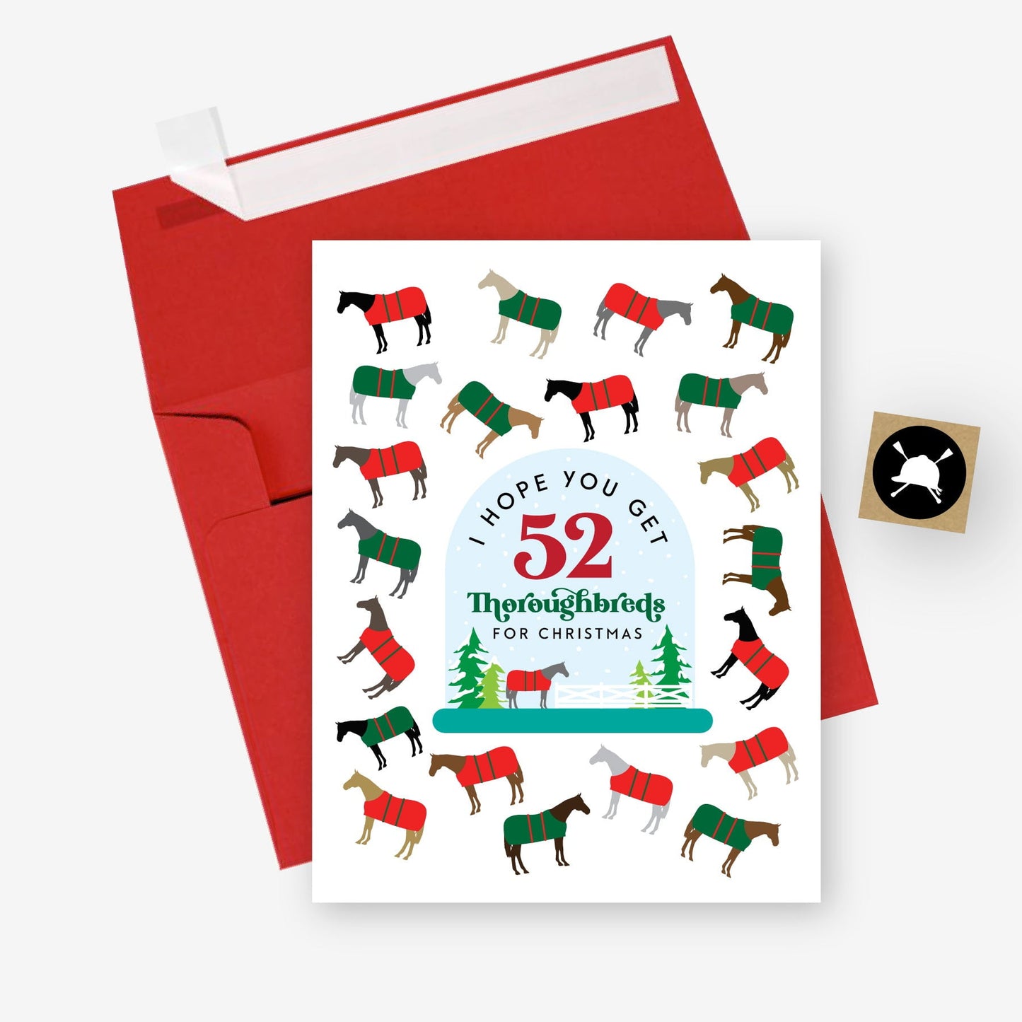 52 Thoroughbreds Holiday Card - Hunt Seat Paper Co.