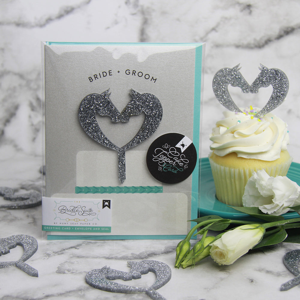 Bride + Groom Cake Topper Card