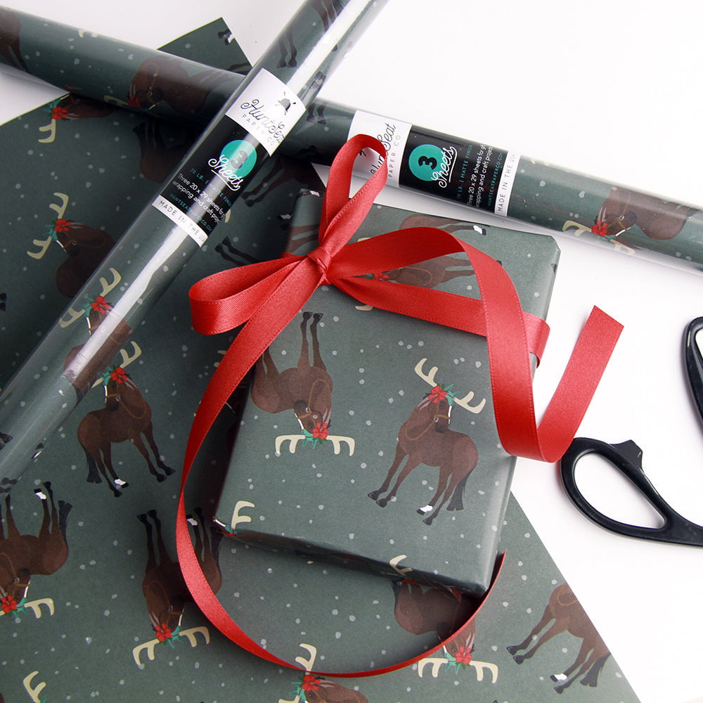 Merry Moosemas Gift Wrap - Hunt Seat Paper Co.