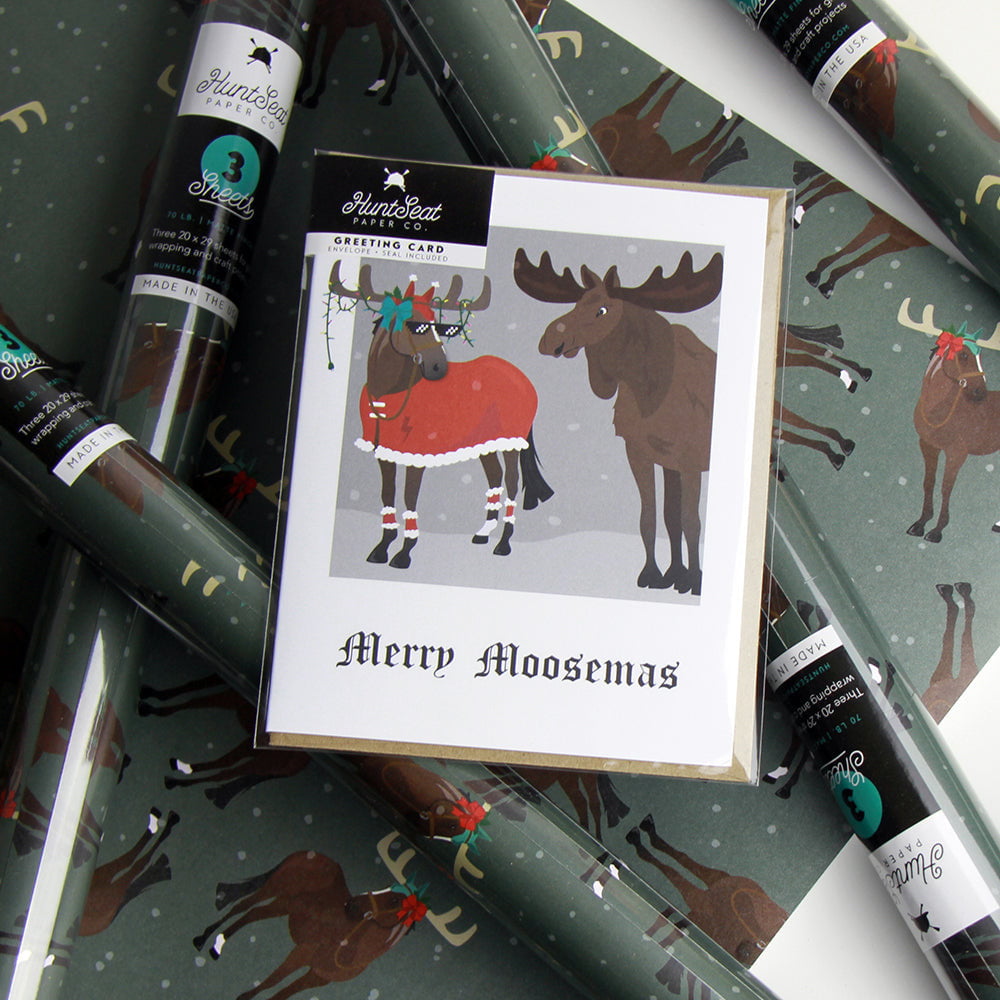 Merry Moosemas Gift Wrap - Hunt Seat Paper Co.