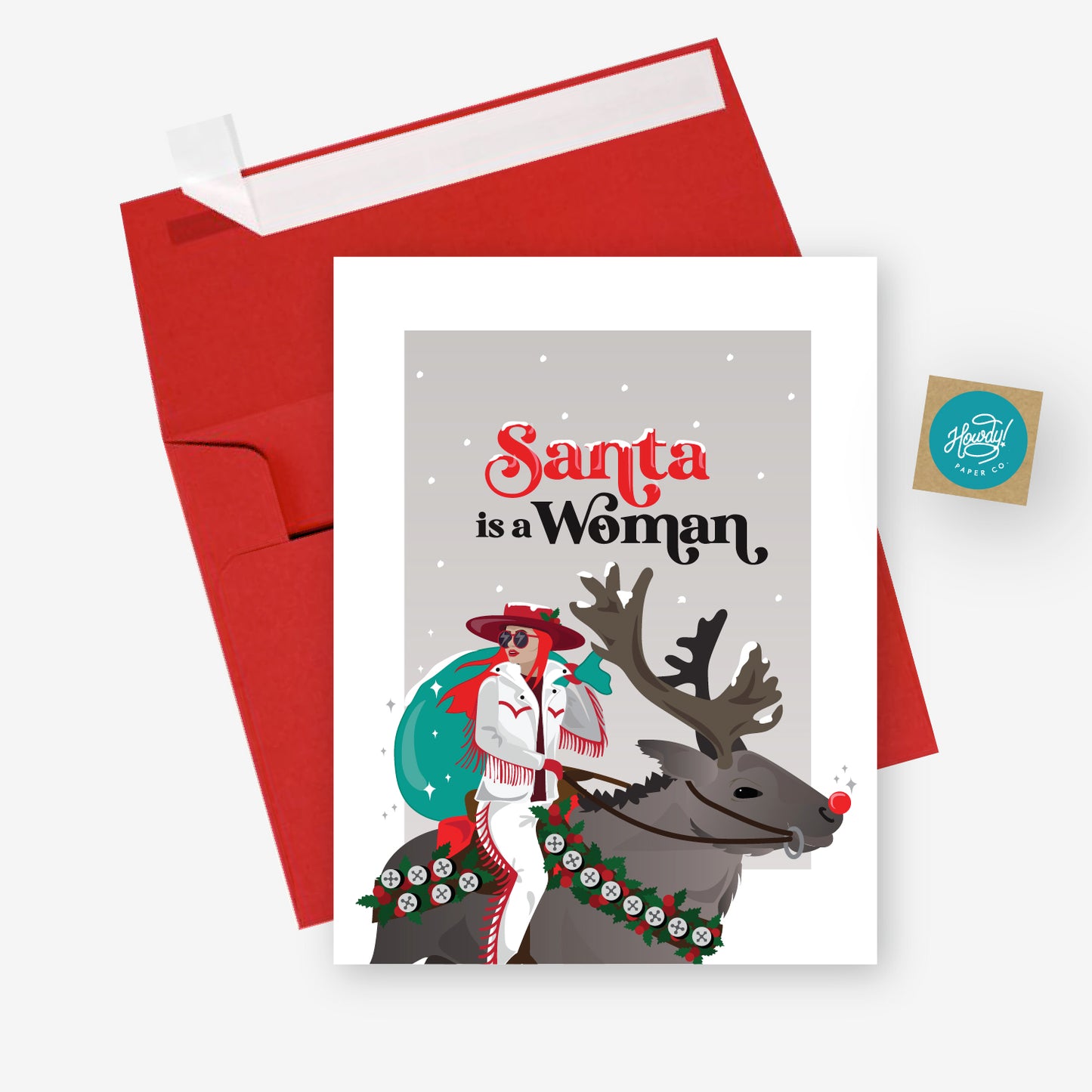 Santa Is A Woman Christmas Card